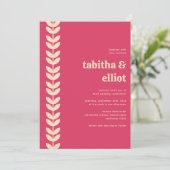 Invitation Code QR rétro moderne tout en un Mariage (Debout devant)