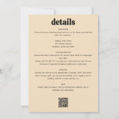 Invitation Code QR rétro moderne tout en un Mariage (Dos)