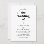 Invitation Code QR rétro tout en un Mariage (Devant)
