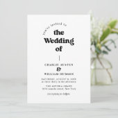 Invitation Code QR rétro tout en un Mariage (Debout devant)