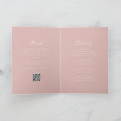 Invitation Code QR rose classique Mariage élégant (Intérieur)