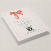 Invitation Code QR Rose Coquette Nœud Fille Anniversaire