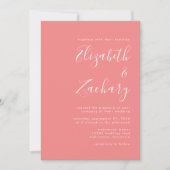 Invitation Code QR Rose Corail Mariage Écriture Moderne (Devant)