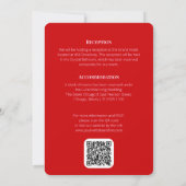 Invitation Code QR rose et rouge en gras tout en un Mariage (Dos)