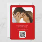 Invitation Code QR rose et rouge Photo tout en un Mariage (Dos)