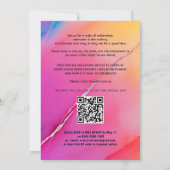 Invitation 🎓 Code QR Rose Marbre Arc-en-ciel Fête de Remise (Dos)