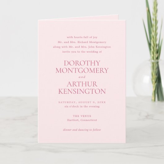 Invitation Code QR Rose Moderne Élégant Mariage (Devant)