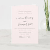 Invitation Code QR rose moderne Mariage simple (Devant)
