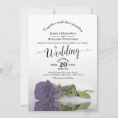 Invitation Code QR Rose Poussiéreuse Violette Calligraphie Gl (Devant)