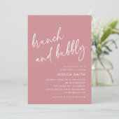 Invitation Code QR Rose Poussiéreux pour Brunch et Champagne (Debout devant)