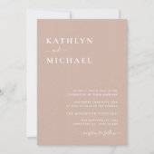 Invitation Code QR rose vif Tout en un Mariage moderne chic (Devant)