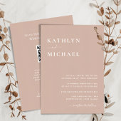Invitation Code QR rose vif Tout en un Mariage moderne chic