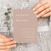 Invitation Code QR rose vif Tout en un Mariage moderne chic