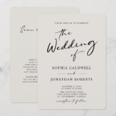 Invitation Code QR RSVP Calligraphie Élégant Coquille d'Œuf M (Devant / Derrière)