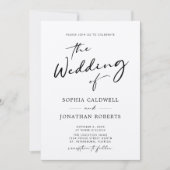 Invitation Code QR RSVP Calligraphie Kraft Mariage papier (Devant)