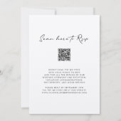 Invitation Code QR RSVP Calligraphie Kraft Mariage papier (Dos)