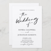 Invitation Code QR RSVP Calligraphie Kraft Mariage papier (Devant / Derrière)