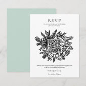 Invitation Code QR RSVP de mariage avec verdure de eucalyptus (Devant / Derrière)