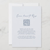 Invitation Code QR RSVP Dusty Blue Monogram Mariage Wreath In (Dos)