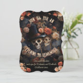 Invitation Code QR RSVP Gothic Kissing Skeletons Halloween en (Debout devant)
