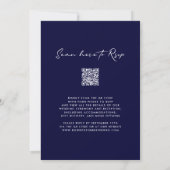 Invitation Code QR RSVP Marine Monogramme bleu Mariage de cou (Dos)