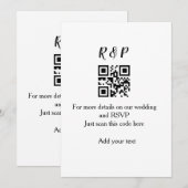 Invitation Code QR rsvp site web mariage ajouter nom texte th (Devant / Derrière)