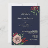 Invitation Code QR Rustique Nuit Bourgogne Mariage (Devant)