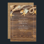 Invitation Code QR rustique RSVP Beach Wedding<br><div class="desc">Invitation de mariage rustique à la plage personnalisable à vos spécificités. Le code QR au verso dirige vers votre site mariage où les gens peuvent en savoir plus et rsvp.</div>