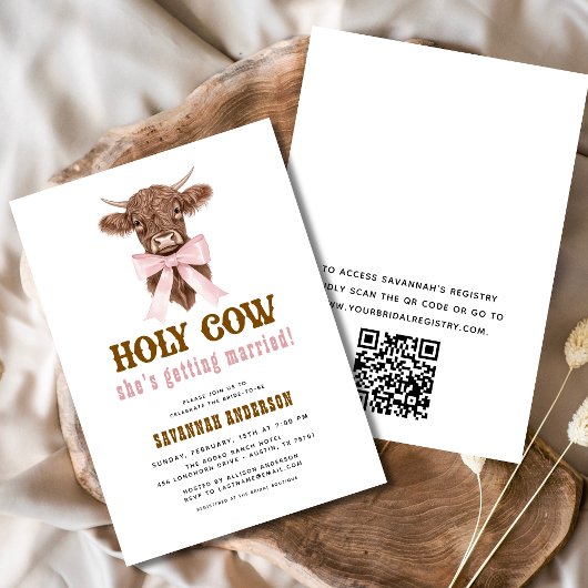 Invitation Code QR Saint-Vache Western Cowgirl Fête des marié