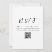 Invitation Code QR Scribble main dessinée Mariage unique écri (Dos)