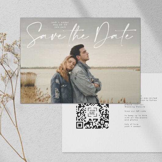 Invitation Code QR Script Moderne Enregistrer le Mariage Date