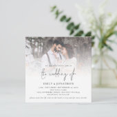 Invitation Code QR Script Moderne Photo Carré Mariage (Debout devant)