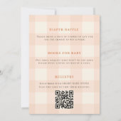 Invitation Code QR shower de bébé automne gingham citrouille (Dos)