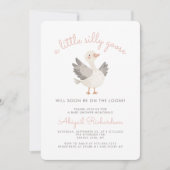 Invitation Code QR Silly Goose Rose Fille Baby Shower (Devant)