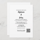 Invitation Code QR Simple Elegant Script Classic 2024 Mariage (Devant / Derrière)