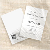 Invitation Code QR simple mariage noir blanc