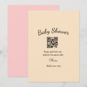 Invitation Code QR simple pour baby shower avec nom et texte (Devant / Derrière)