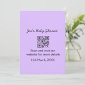 Invitation Code QR simple pour baby shower avec texte de nom (Debout devant)