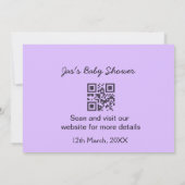 Invitation Code QR simple pour baby shower avec texte de nom (Dos)