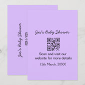 Invitation Code QR simple pour baby shower avec texte de nom (Devant / Derrière)