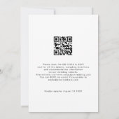 Invitation Code QR Simple Script Noir Blanc Mariage (Dos)