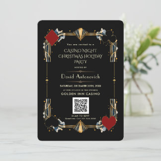 Invitation Code QR Soirée Casino de Vegas Noël