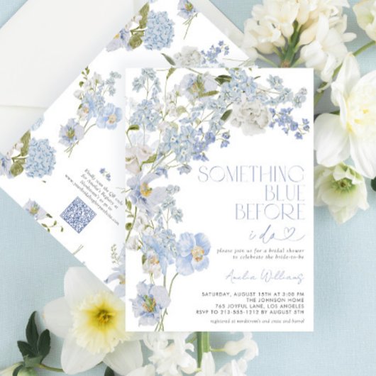 Invitation Code QR Something Blue Before I Do Floral Shower