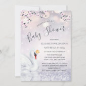 Invitation Code QR | Swan Princess Mauve | BABY SHOWER (Devant)