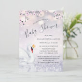 Invitation Code QR | Swan Princess Mauve | BABY SHOWER (Debout devant)