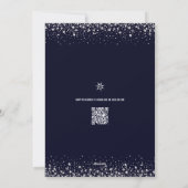 Invitation Code QR Sweet 16 Écriture Argent Navy Aquarelle (Dos)