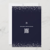 Invitation Code QR Sweet 16 Écriture Argent Navy Aquarelle (Dos)