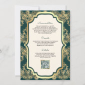 Invitation Code QR Teal Gold Lace Anand Karaj Mariage Sikh (Dos)