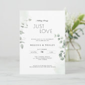 Invitation Code QR Tendances de verdure Just Love Mariage (Debout devant)