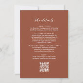Invitation Code QR Terracotta Photo Overlay Script Mariage (Dos)